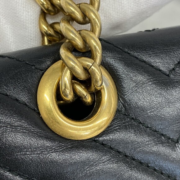GUCCI Black Leather GG Marmont Shoulder Bag - Picture 14 of 16